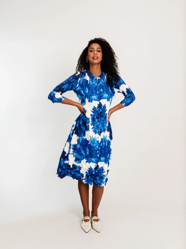Alquema Nehru Coat Dress Blue Quartz