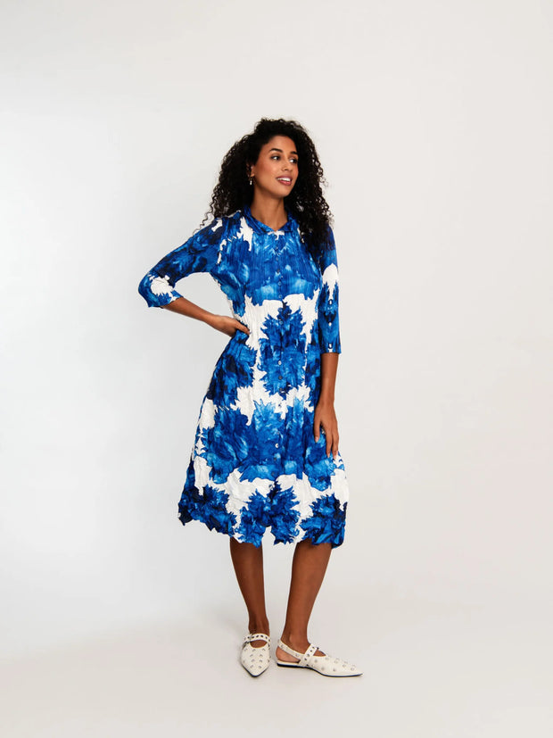 Alquema Nehru Coat Dress Blue Quartz