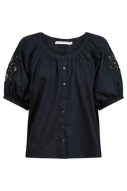 Nilsa Button Top Navy