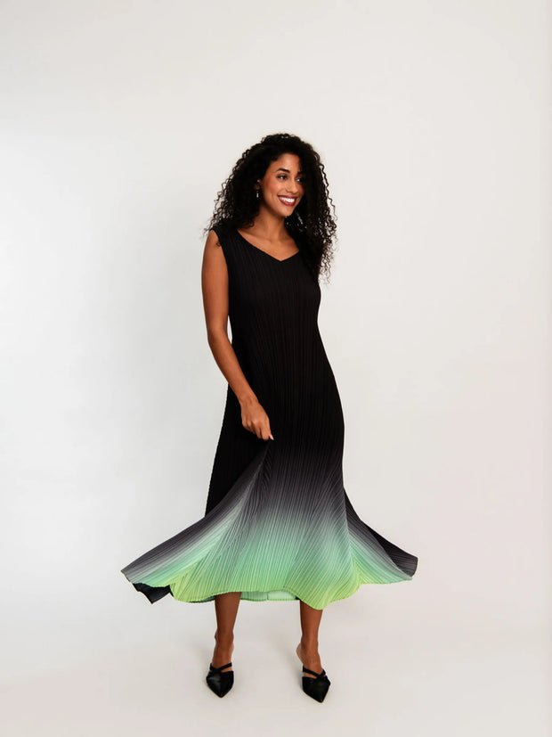 Alquema Long Estrella Dress Onyx To Fern