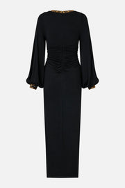 Camilla Waisted Draped Jersey Ottoman Elegance