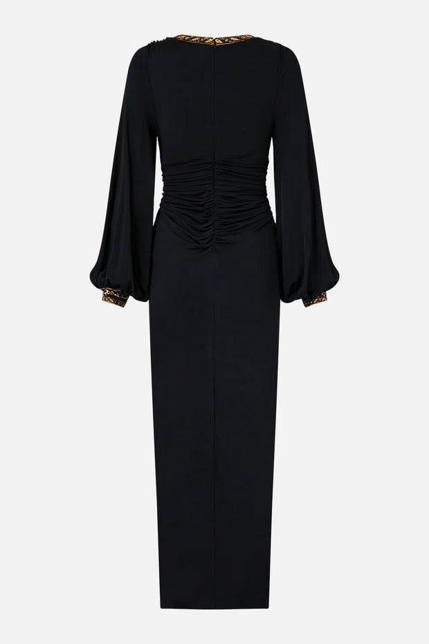 Camilla Waisted Draped Jersey Ottoman Elegance