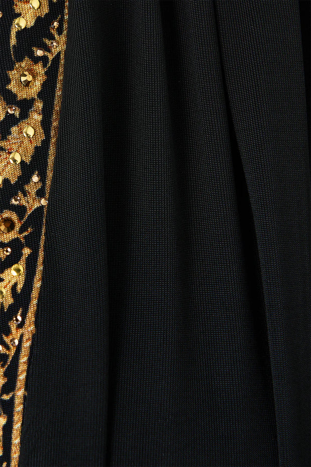 Camilla Waisted Draped Jersey Ottoman Elegance