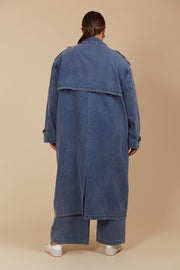 Freya Trench Coat - Denim