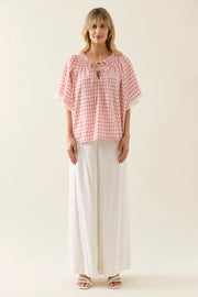 Esther Shirred Top Pink