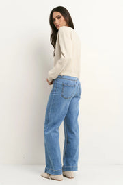 Solar Oat Cotton Fine Knit Crew Cardigan