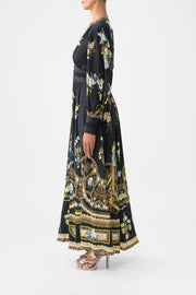 Camilla Shaped Waistband Dress With Gathered Sleeves