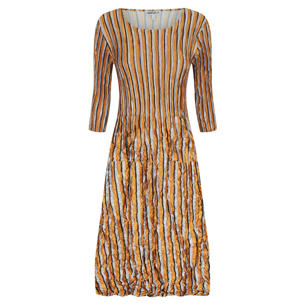 Alquema 3/4 Sleeve Smash Pocket Dress Metallic Stripe