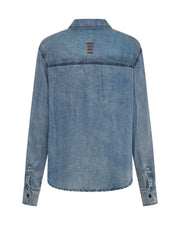 One Teaspoon Tencel Western Shirt Blue