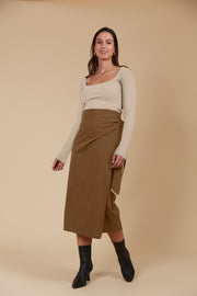 Freya Wrap Skirt - Toffee