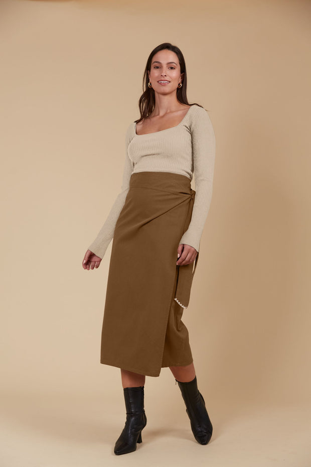 Freya Wrap Skirt - Toffee