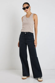 Cobble Taupe Rib Cutaway Tank