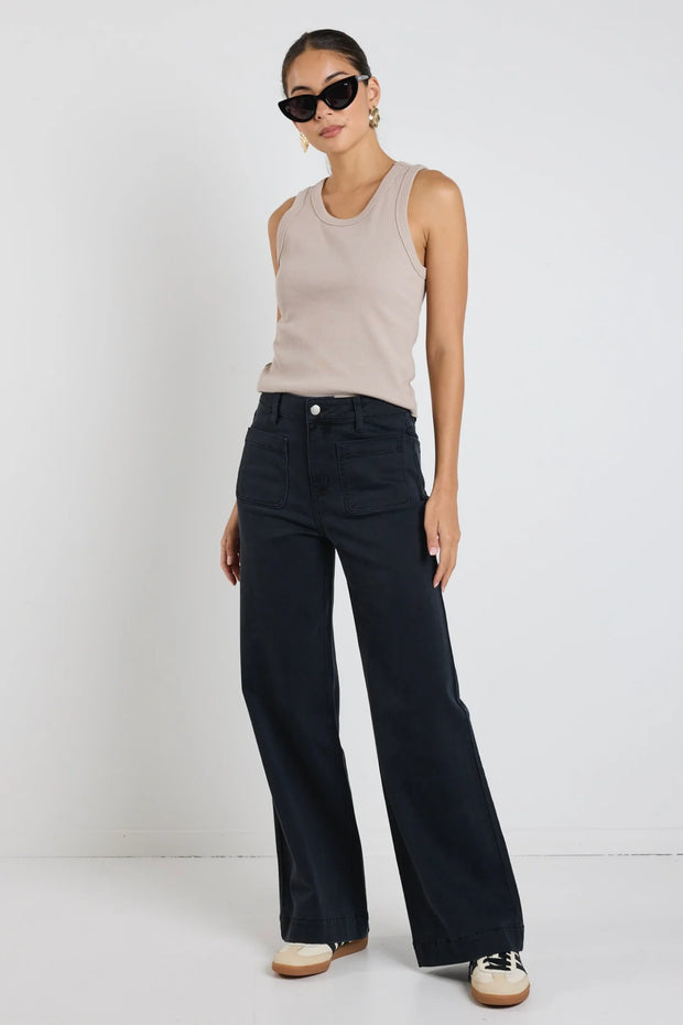 Cobble Taupe Rib Cutaway Tank