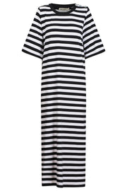 Studio Stripe Tshirt Dress Ebony