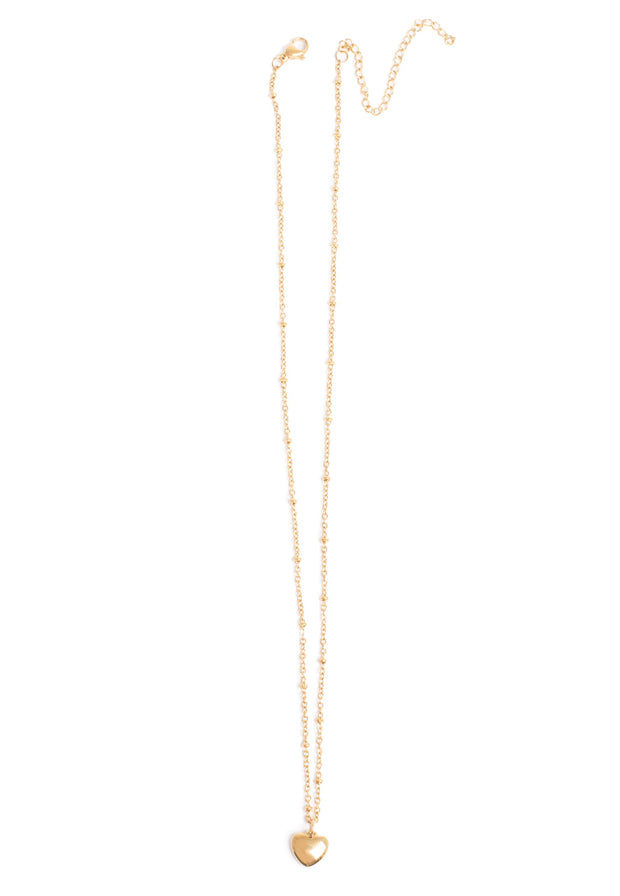 Short Chain with Heart in Gold