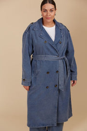 Freya Trench Coat - Denim