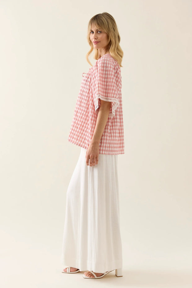 Esther Shirred Top Pink