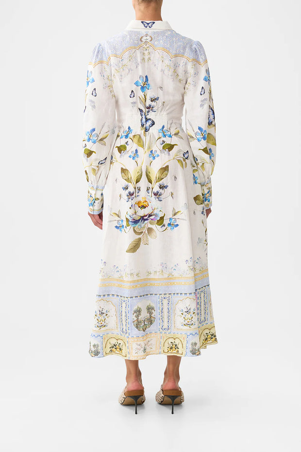 Camilla Waist  Tie Shirt Dress Botanical Ballads