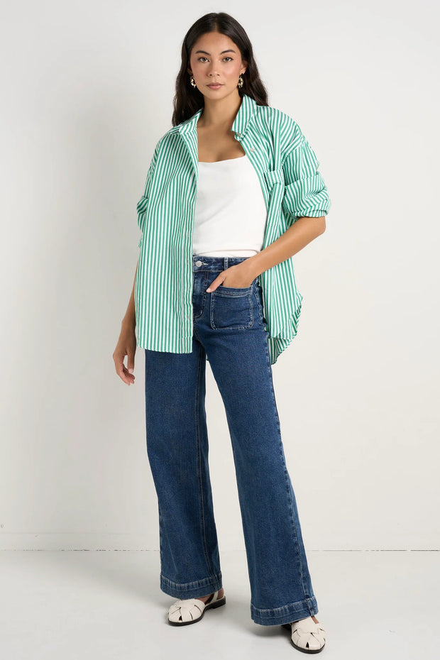You Got This Green Stripe O/S Shirt