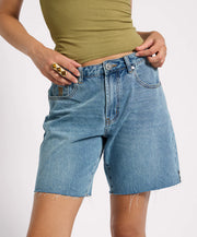 One Teaspoon Jacksons Mid Waist Shorts Blue Crush