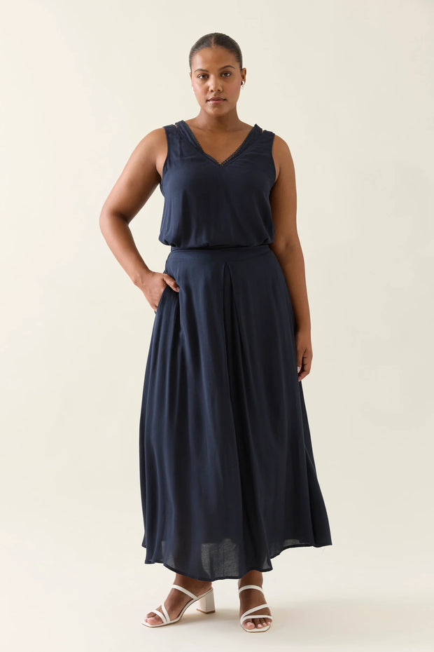 Oline Pleat Skirt Navy