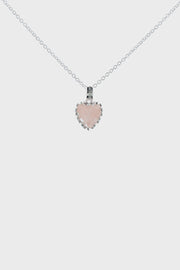 Love Claw Necklace - Rose Quartz