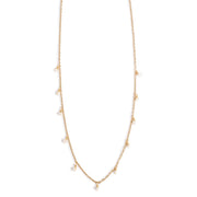 2047-0002 Pure Steel 14K Gold Pearl Necklace
