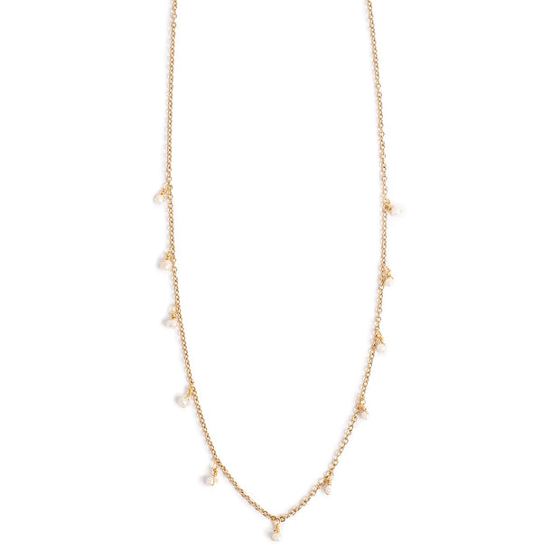 2047-0002 Pure Steel 14K Gold Pearl Necklace