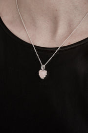 Love Claw Necklace - Rose Quartz