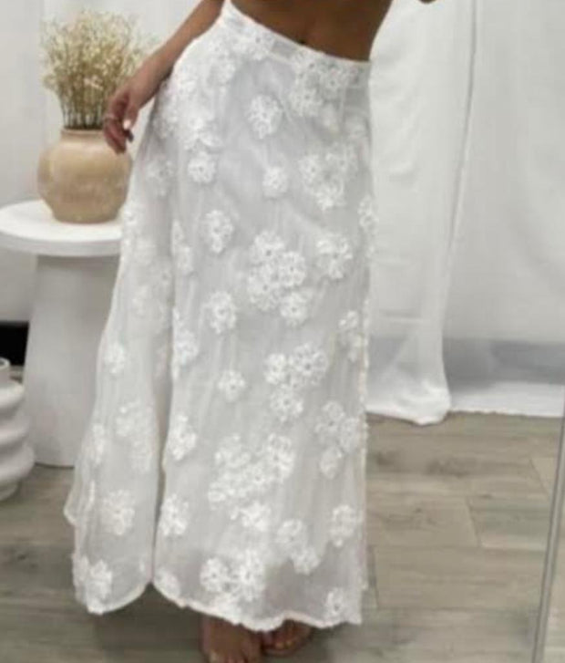 White Flower Petal Skirt