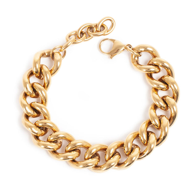 Pure Steel 14K Gold Link Bracelet