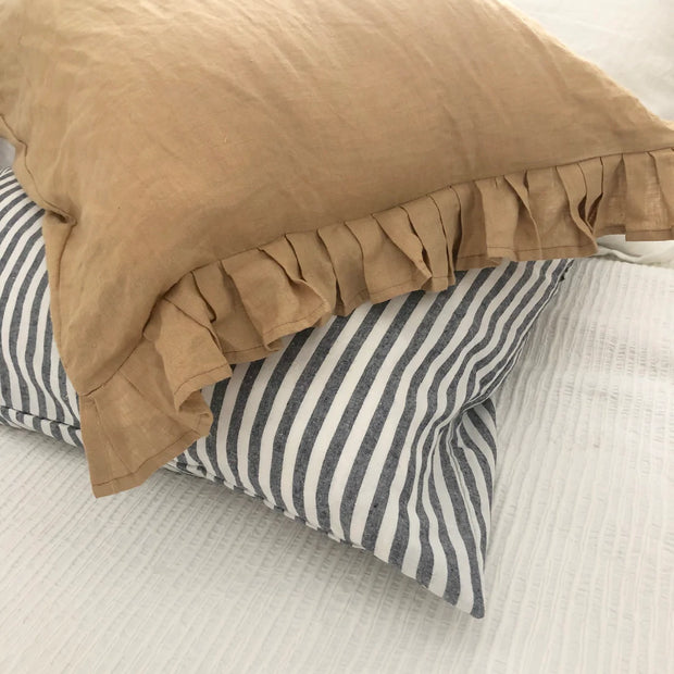 European Pillow Navy Stripe
