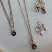Vintage Enamel Necklace - Black