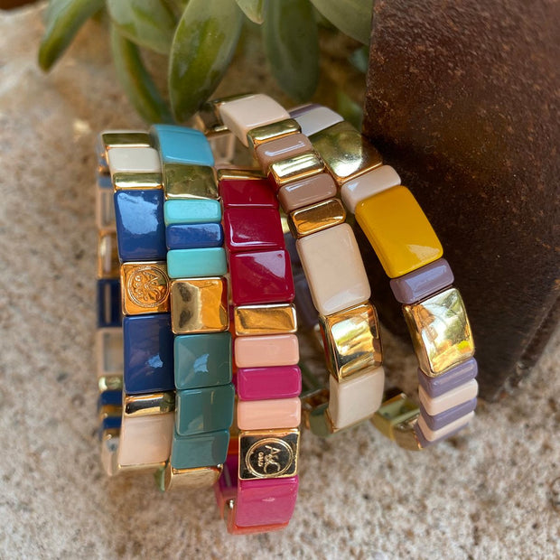 Enamel Tiles Bracelet - Multiple Colours