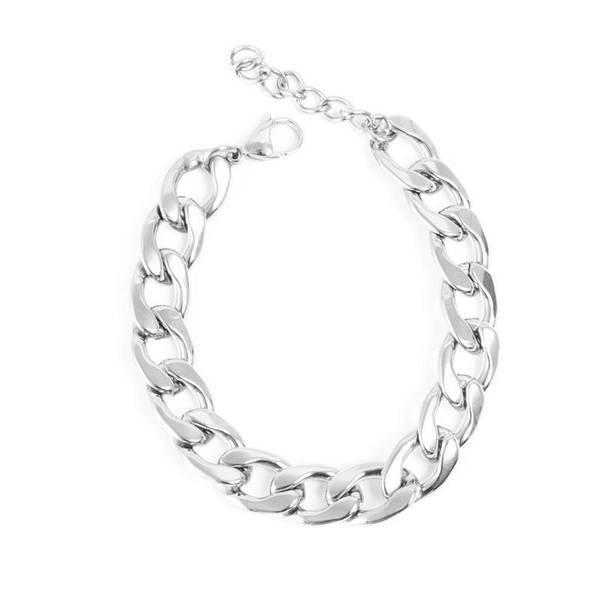 Pure Steel Curb Chain Bracelet - Steel